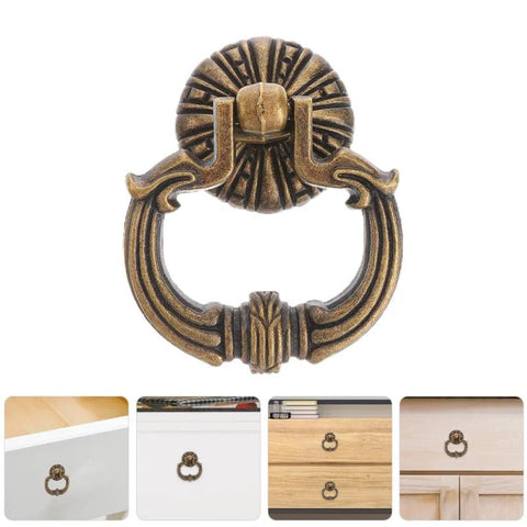 Antique Bronze Ring Pulls Set of 4 for Cabinets
