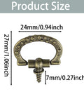 24 Pcs Mini Cabinet Pulls 24x27mm Metal Screw In Drawer Handles For Jewelry Boxes And Small Furniture, Antique Bronze Finish, Product size