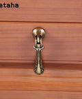 4 Pack Vintage Teardrop Pendant Pulls With Antique Bronze Finish Floral Carving Solid Zinc Alloy Handles For Cabinets Dressers Wardrobes