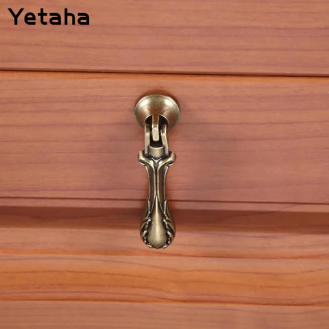 4 Pack Vintage Teardrop Pendant Pulls With Antique Bronze Finish Floral Carving Solid Zinc Alloy Handles For Cabinets Dressers Wardrobes