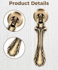 Close-up of 4 Pack Vintage Teardrop Pendant Pulls with Antique Bronze Finish showing floral carving details on zinc alloy handles.