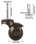One Point Six Inch Ball Caster Wheels 8 Pack For Furniture Chairs Sofas And Cabinets With Swivel 360 Degree Mounting Stem Socket Five Sixteenth By One And One Half Inch Durable Antique Style Casters Each Wheel Supports Up To Thirty Pounds And Is Suitable