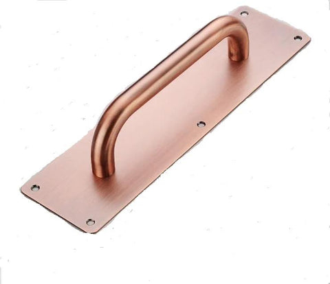 12 Inch Push Pull Door Handles Set for Sliding Barn Doors and High Traffic Areas in Antique Copper Finish, Durable SUS 304