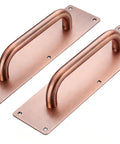 12 Inch Push Pull Door Handles Set for Sliding Barn Doors and High Traffic Areas in Antique Copper Finish, 2 Pieces