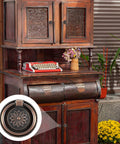 6 Piece Antique Drawer Pull Ring Set With M4 X 25 Mm Screws Included for vintage cabinet, showing close-up of decorative zinc alloy ring.