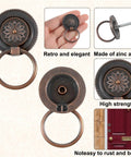 6 Piece Antique Drawer Pull Ring Set With M4 X 25 Mm Screws Included For Cabinets Dressers Closets Wardrobes Vintage Style Hardware