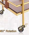 Two Inch Ball Caster Wheels Set Of Four With Five Sixteenth By One And One Half Inch Metal Sockets Antique Gold Finish installed on cart