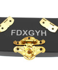 Antique Hasp Latch With Butterfly Shape Hinges Gold Finish Includes Matching Screws For Vintage Wooden Boxes