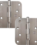 4 Inch Ball Bearing Door Hinges With Five Eighth Inch Radius Corners In Antique Nickel Finish, showing durable steel construction for doors