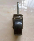 Front view of Antique Style Furniture Casters Set Of 4, 1-1/2 Inch Wheels, 5/16 Inch Axle, 8 x 38mm Quiet Polyurethane Caster.