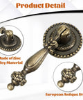 Six Antique Style Teardrop Cabinet Pulls With Mounting Screws In Vintage Bronze Finish Zinc Alloy close-up detail view.