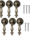 Six Antique Style Teardrop Cabinet Pulls With Mounting Screws In Vintage Bronze Finish Zinc Alloy For Cabinets Dressers Wardrobes And Furniture