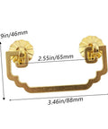 Two Piece Vintage Square Bail Cabinet Pull Hardware Set For Jewelry Box And Furniture Zinc Alloy Antique Finish