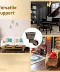 Set Of Four Antique Swivel Cup Casters With Zinc Alloy Construction Universal Round Wheels For Sofas Tables Chairs Cabinets 360 Degree Silent Swivel Casters With Screws Included Durable Electroplated Finish shown in various furniture settings