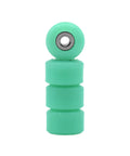 Apex 71D Urethane Fingerboard Wheels with New Street Style 7.7mm Diameter Ultra Spin Bearings, UV Neon Teal Teak Colorway