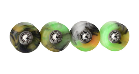 Apex 61D Slim Bowl Fingerboard Wheels With 7.5mm Urethane And ABEC 9 Stealth Bearings, Spooky Swirl Colorway