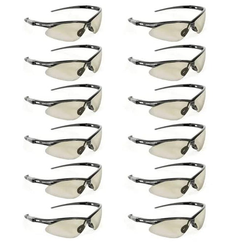 12 pairs of Apex Safety Glasses Anti Fog Scratch Resistant ANSI Z87 ISEA Indoor Outdoor displayed in rows.