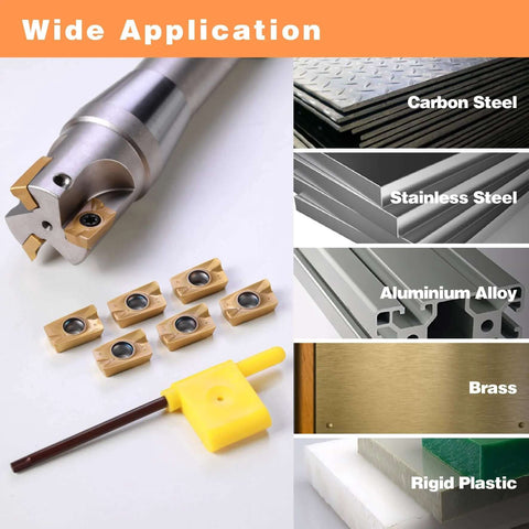 6 Pack APKT1604 Tin Coated Carbide Inserts For Milling Indexable Machinist Tools CNC Laser Cutter Compatible Milling Machine Accessories Durable Wear Resistant Blades For Long Tool Life with versatility materials shown.