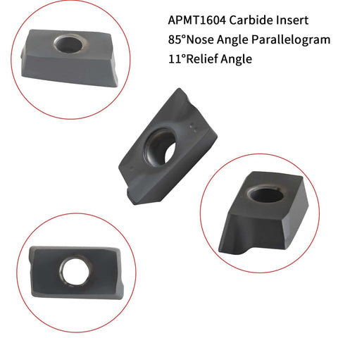 APMT1604 carbide inserts for R8 Shell Mill Set With 100 Mm Face End Milling Cutter And 32 Mm Bore Arbor, 6 Flute, 7/16-20UNF Shank