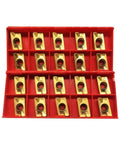 APMT1604 PDER Dual Edge Milling Inserts Pro Grade 50 Pcs CVD Carbide for Steel Finishing in red container