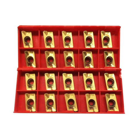 APMT1604 PDER Dual Edge Milling Inserts Pro Grade 50 Pcs CVD Carbide for Steel Finishing in red container