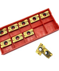 Ten Piece APMT1604 PDER Turning Inserts Tin Coated Carbide For Steel Turning And Milling Dual Edge APKT1604 Inserts With CVD Coating