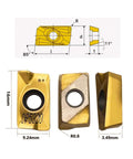 APMT1604 PDER Dual Edge Milling Inserts Pro Grade 50 Pcs CVD Carbide for Steel Finishing with dimensions shown