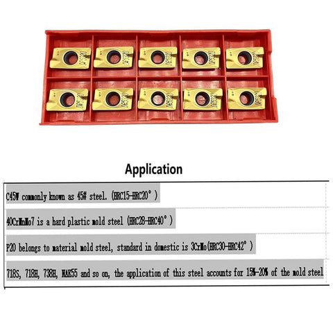 Ten Piece APMT1604 PDER Turning Inserts Tin Coated Carbide For Steel Turning And Milling Dual Edge APKT1604 Inserts