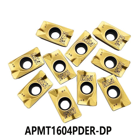 Ten Piece APMT1604 PDER Turning Inserts Tin Coated Carbide For Steel Turning And Milling Dual Edge APKT1604 Inserts