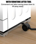 Appliance Rollers With 360° Swive Wheels, Anti Slip Heavy Duty Extendable Mover Tools with 28 Roller & Lifting Lever Tool in use