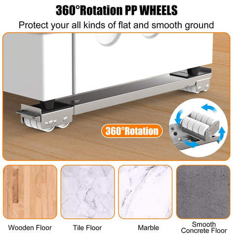 Appliance Rollers With 360° Swive Wheels, Anti Slip Heavy Duty Extendable Mover Tools for smooth movement on various floors