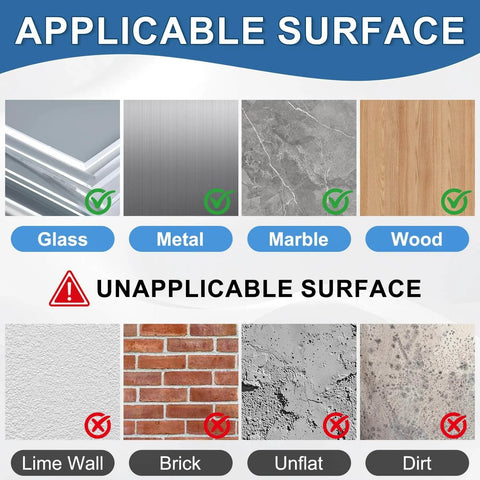 Applicable and unapplicable surfaces for Window Sealing Tape 2IN x 33 FT Draft Isolation No Residue Removable Adhesive.
