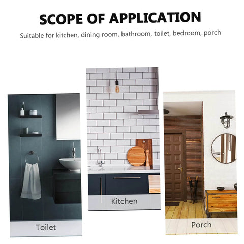 Scope of application showing 4pcs Rotating Kitchen Utensil Holder Hangers Space Saving in kitchen, toilet, and porch settings.