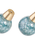 Pack of 2 Round Resin Aquamarine Drawer Knobs With Screws, Ball Shape Crystal Pulls, decorative hardware