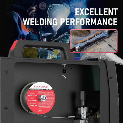 Stainless Steel Flux Core MIG Welding Wire 0.030 Inch E308LFC-O For Welding Stainless Steel High Productivity 2 Pound ABS spool in machine