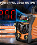 Dual Voltage 110V 220V 250Amp Arc Welder With Large Led Display Portable IGBT Inverter Stick Welder