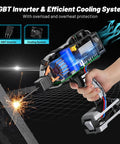 Portable 110V Arc Welder With Auto Darkening Goggles IGBT Inverter Handheld Stick Welder features efficient cooling system