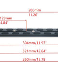 PU350 350mm Universal Long Quick Release Plate dimensions with 350mm length and 38mm width measurements displayed