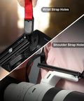 127mm Arca Swiss Quick Release Plate with strap holes for tripod setups.
