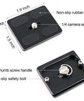 All Metal 36mm Tripod Ball Head for Rifle Rests and Shooting Sticks, Arca Swiss Quick Release Plate with non-slip rubber mat