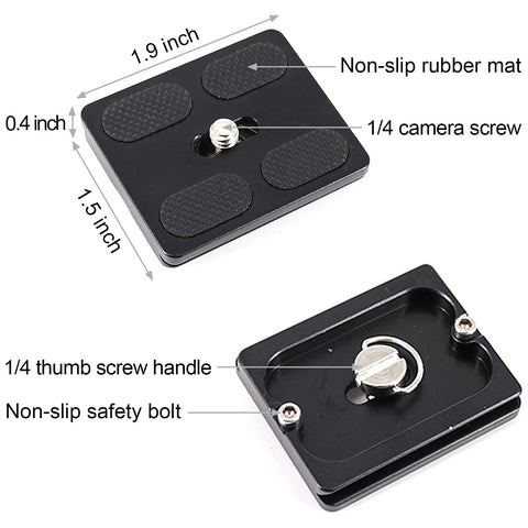 All Metal 36mm Tripod Ball Head for Rifle Rests and Shooting Sticks, Arca Swiss Quick Release Plate with non-slip rubber mat