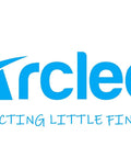 Arcleer logo with slogan 'Protecting Little Fingers' in blue text