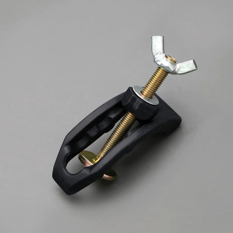 4-Piece Arcuate Press Plate Clamps for CNC Router and Drill Press showcasing T-track hold-down fixture.
