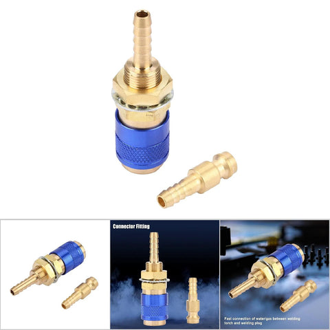 Argon Hose Fittings For MIG TIG Welder Torch With Fast Connect M6 Gas Adapter Blue Color Water Cooling Secure Connection