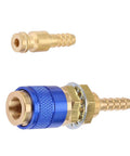 Argon Hose Fittings For MIG TIG Welder Torch With Fast Connect M6 Gas Adapter And Water Cooling Blue Color Secure Fast Connection