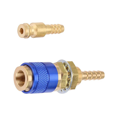 Argon Hose Fittings For MIG TIG Welder Torch With Fast Connect M6 Gas Adapter And Water Cooling Blue Color Secure Fast Connection