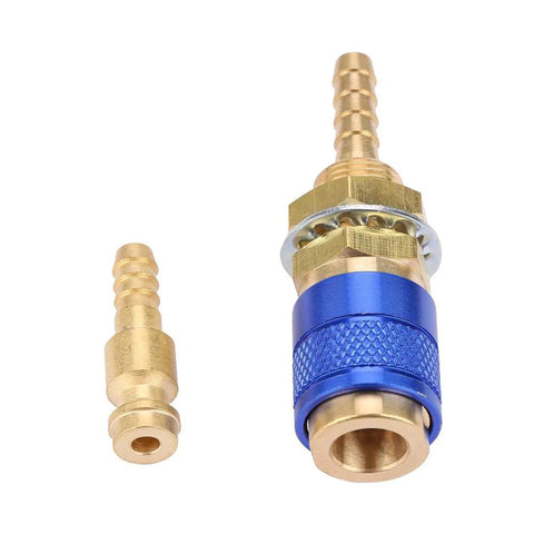 Argon Hose Fittings For MIG TIG Welder Torch With Fast Connect M6 Gas Adapter And Water Cooling Blue Color Secure Fast Connection For Welding Gas Lines