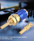 Argon Hose Fittings For MIG TIG Welder Torch With Fast Connect M6 Gas Adapter and Water Cooling Blue Color Secure Connection