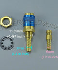 Argon Quick Connect Fittings For TIG Welding Torch QQ300 PTA DB SR WP 17 18 26, showing blue M8 connector and brass components