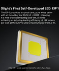 Close-up of Olight's EIP 1 LED used in the ArkPro Ultra EDC Flat Flashlight for pure flood lighting.